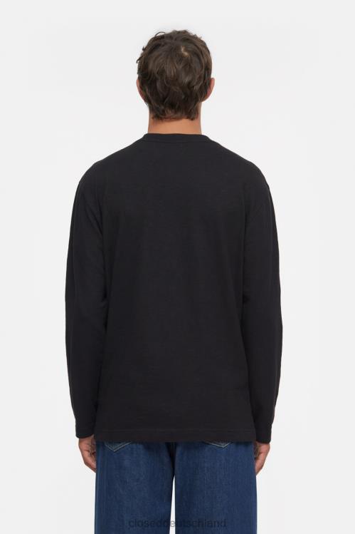 Kleidung Schwarz 0RP8Z1006 CLOSED klassisches Langarmshirt Männer