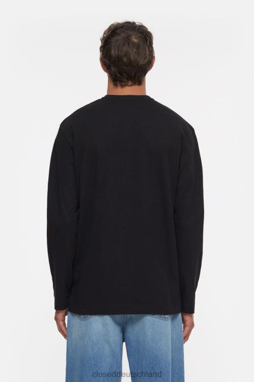 Kleidung Schwarz 0RP8Z1024 CLOSED Henley-Langarmshirt Männer
