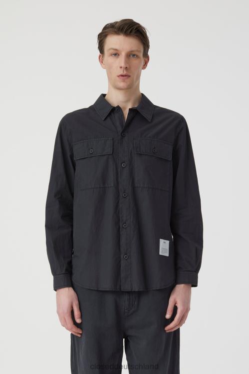 Kleidung Schwarz 0RP8Z2108 CLOSED Utility-Hemd aus Baumwolle Männer