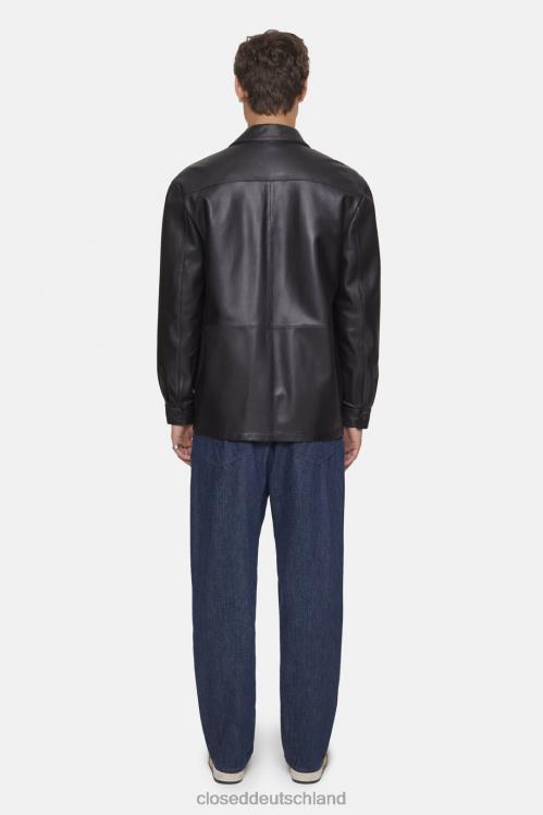 Kleidung Schwarz 0RP8Z993 CLOSED Leder-Overshirt Männer