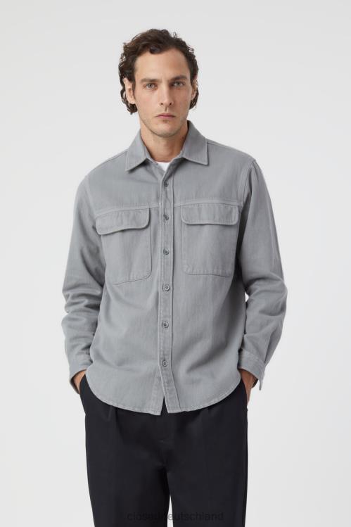 Kleidung aschgrau 0RP8Z995 CLOSED Militärhemd Männer
