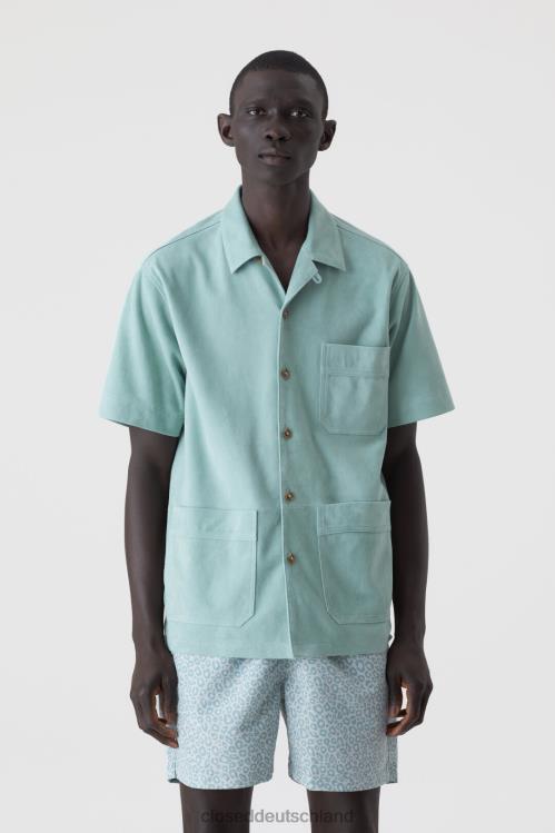 Kleidung blaue Agave 0RP8Z2100 CLOSED Wildlederhemd Männer