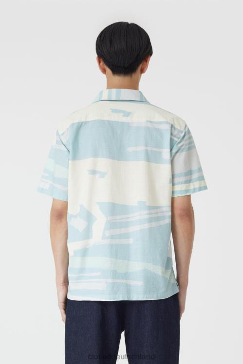 Kleidung blaue Agave 0RP8Z2101 CLOSED Bedrucktes Hemd Männer