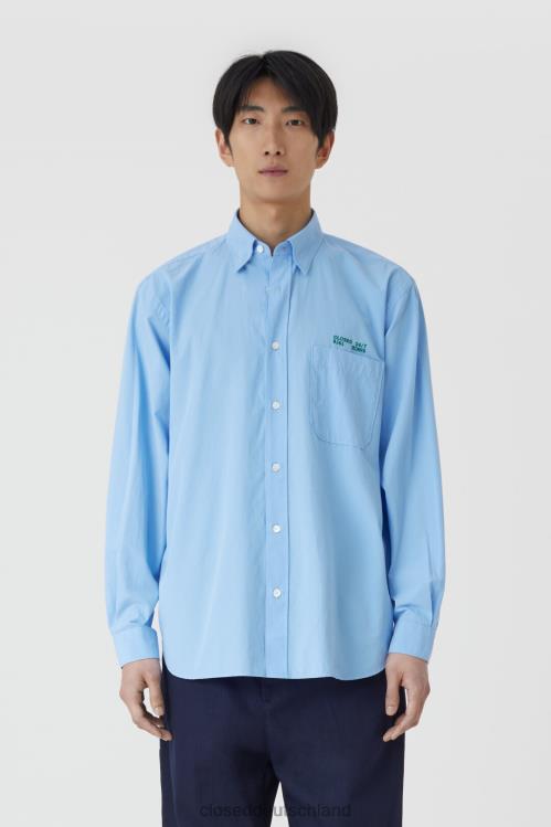 Kleidung blauer Morgenhimmel 0RP8Z2091 CLOSED Popeline-Hemd Männer