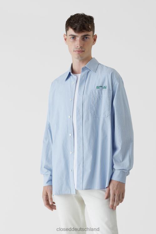 Kleidung blauer Morgenhimmel 0RP8Z2092 CLOSED gestreiftes Hemd Männer
