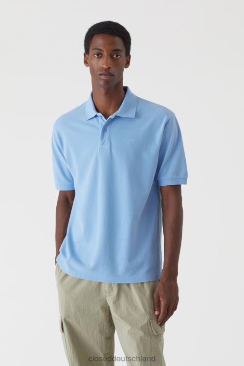 Kleidung blauer Morgenhimmel 0RP8Z2141 CLOSED Poloshirt mit Stickerei Männer