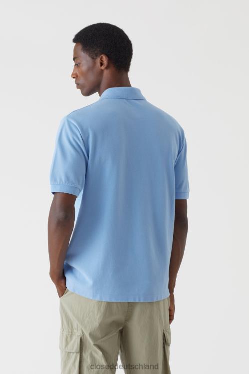 Kleidung blauer Morgenhimmel 0RP8Z2141 CLOSED Poloshirt mit Stickerei Männer