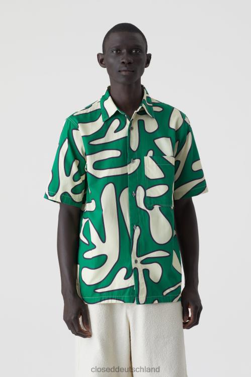 Kleidung botanisches Grün 0RP8Z2106 CLOSED Bedrucktes Hemd Männer
