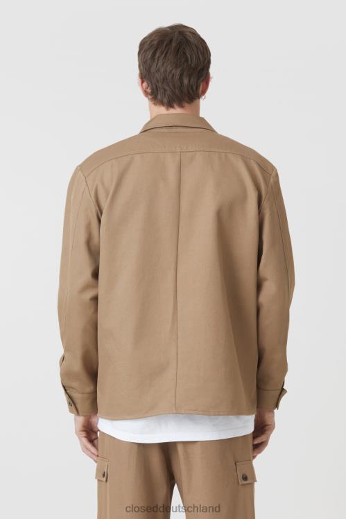 Kleidung brauner Zucker 0RP8Z1003 CLOSED Overshirt aus Baumwolltwill Männer
