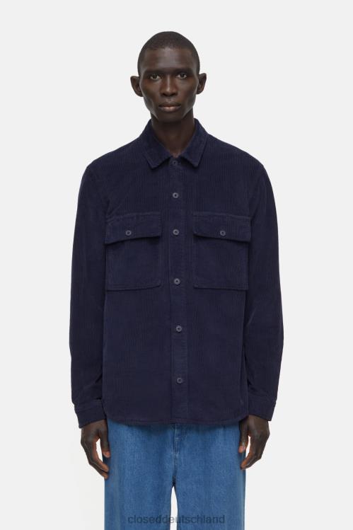 Kleidung dunkle Nacht 0RP8Z971 CLOSED Cordhemd Männer