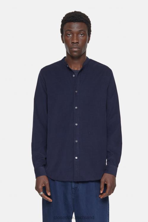Kleidung dunkle Nacht 0RP8Z983 CLOSED Kragenloses Hemd Männer