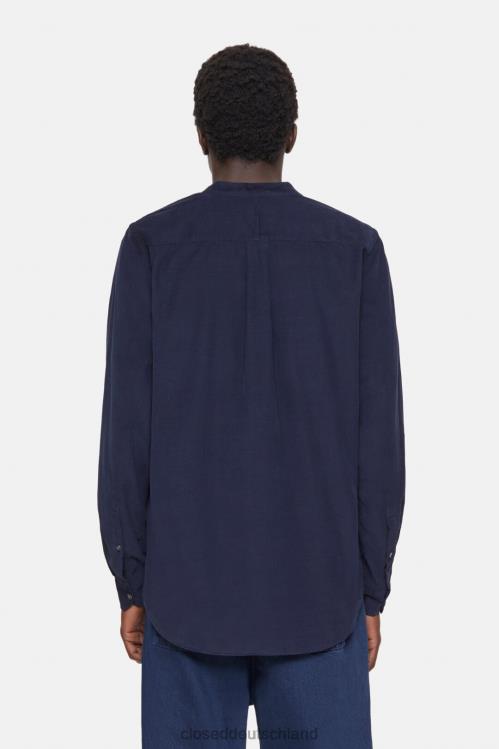 Kleidung dunkle Nacht 0RP8Z983 CLOSED Kragenloses Hemd Männer