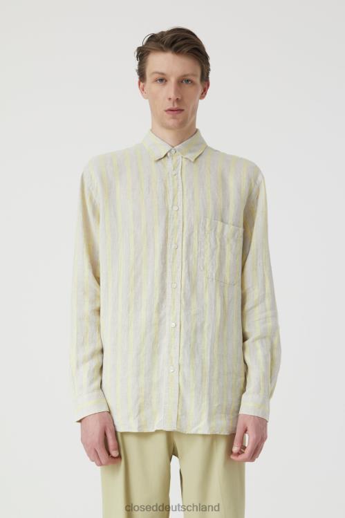 Kleidung gelbe Orchidee 0RP8Z2084 CLOSED Leinenhemd, Hemd Männer