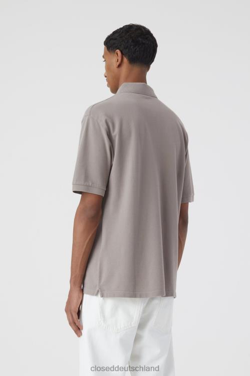 Kleidung graues Furnier 0RP8Z2139 CLOSED Poloshirt mit Stickerei Männer