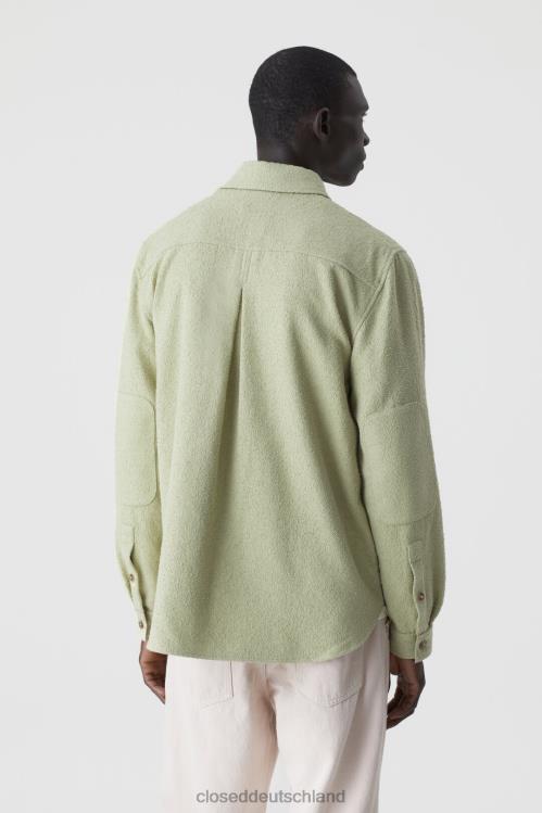 Kleidung helles Moosgrün 0RP8Z2086 CLOSED Bouclé-Utility-Hemd Männer
