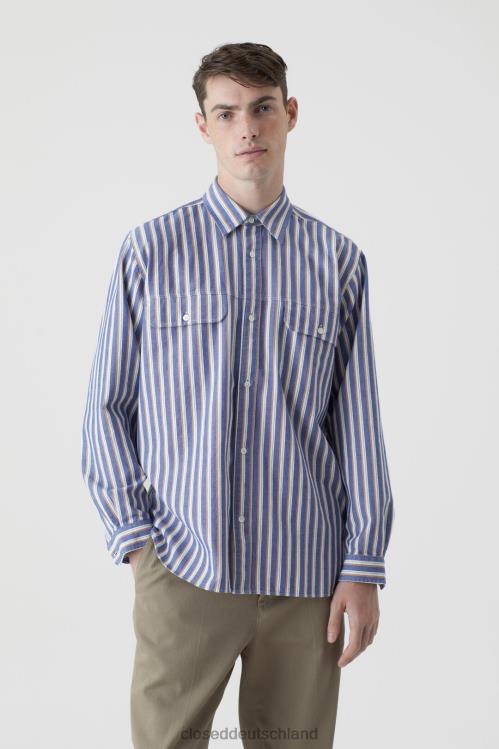 Kleidung königliches Azurblau 0RP8Z2094 CLOSED Hemd aus Bio-Baumwolle Männer