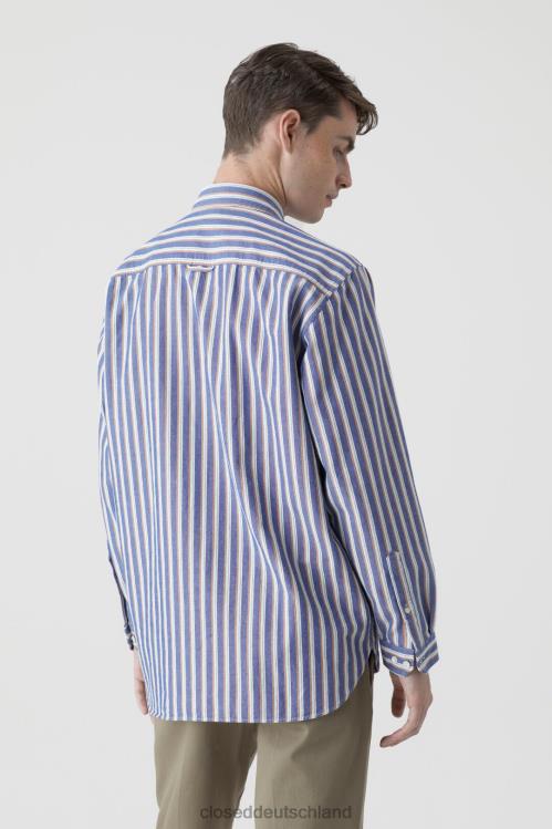 Kleidung königliches Azurblau 0RP8Z2094 CLOSED Hemd aus Bio-Baumwolle Männer