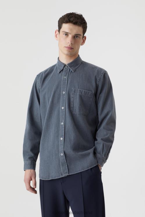 Kleidung mittelgrau 0RP8Z2088 CLOSED Jeanshemd Männer