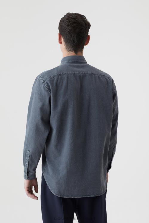 Kleidung mittelgrau 0RP8Z2088 CLOSED Jeanshemd Männer