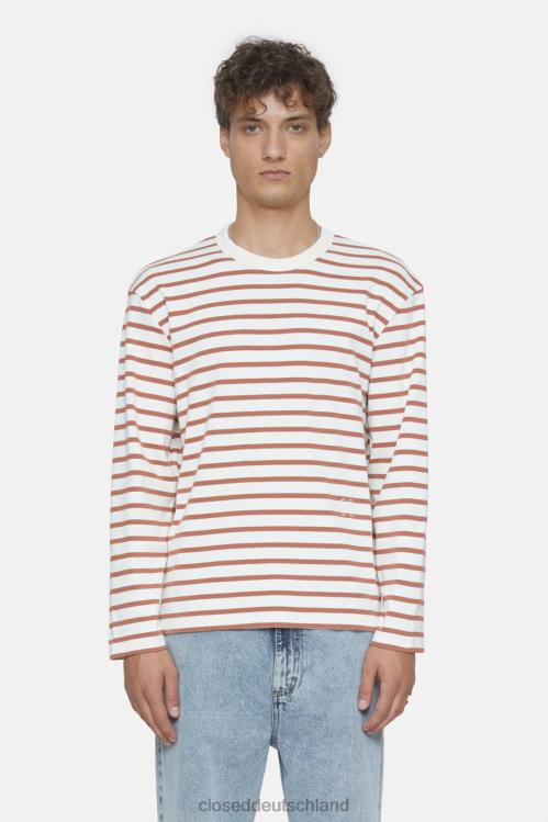 Kleidung naturfarben 0RP8Z1037 CLOSED gestreiftes Langarmshirt Männer