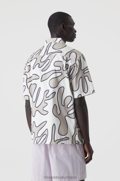 Kleidung naturfarben 0RP8Z2105 CLOSED Bedrucktes Hemd Männer