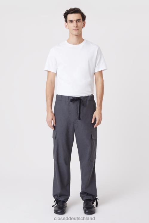 Kleidung dunkelgrau meliert 0RP8Z838 CLOSED Hose im Freeport-Stil, weit Männer