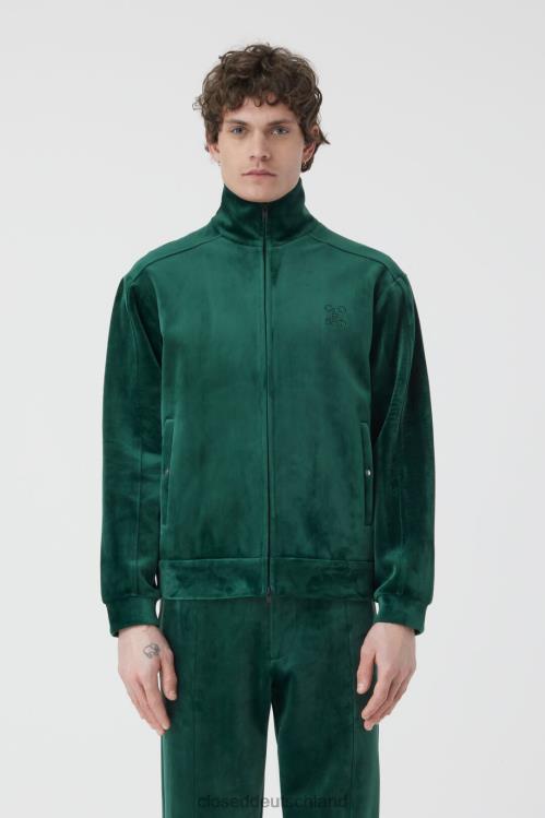Kleidung Farngrün 0RP8Z1079 CLOSED Samt-Trainingsjacke Männer