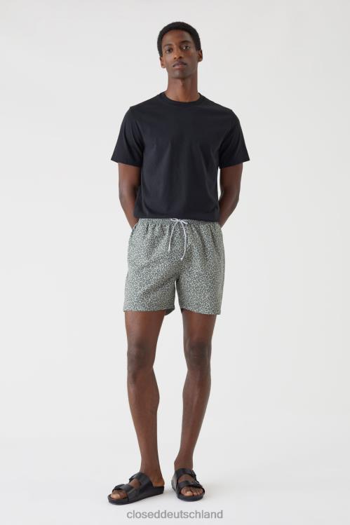 Kleidung helles Moosgrün 0RP8Z2019 CLOSED bedruckte Badeshorts Männer