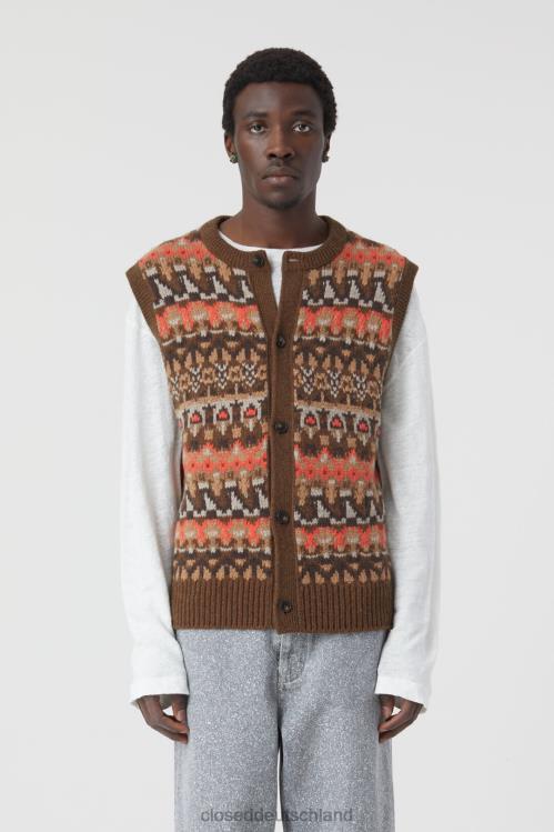 Kleidung Glut rot 0RP8Z929 CLOSED Wollpulloverweste Männer