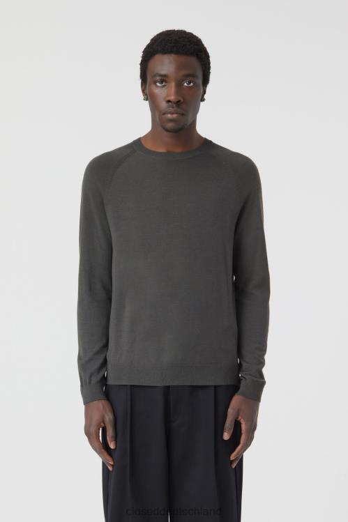 Kleidung Holzkohle 0RP8Z916 CLOSED Rundhalsausschnitt aus Wolle Männer