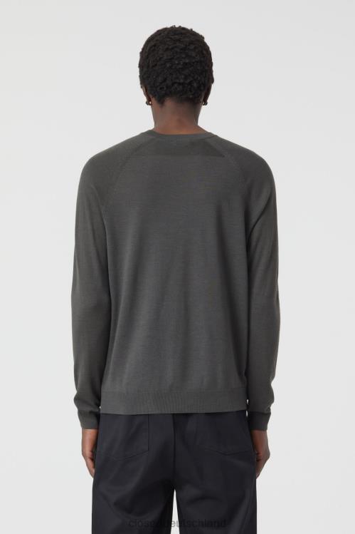 Kleidung Holzkohle 0RP8Z916 CLOSED Rundhalsausschnitt aus Wolle Männer