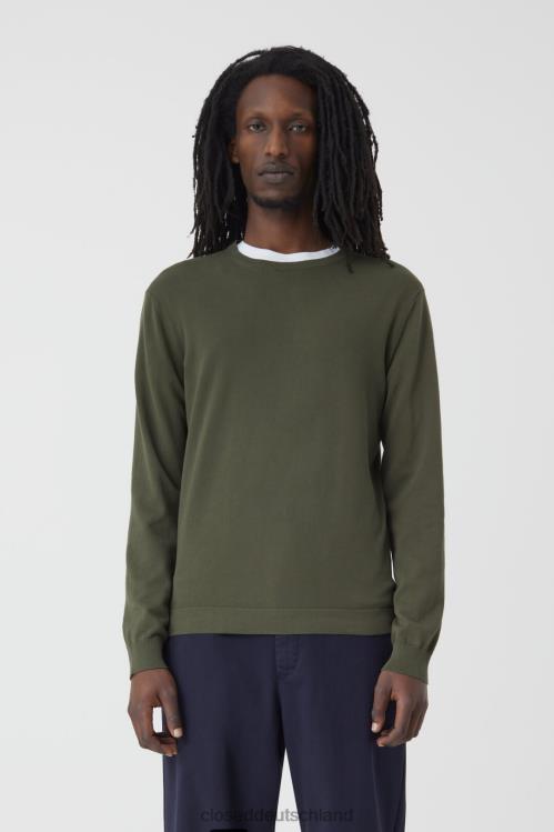 Kleidung Mangoldgrün 0RP8Z2080 CLOSED Baumwollpullover mit Rundhalsausschnitt Männer