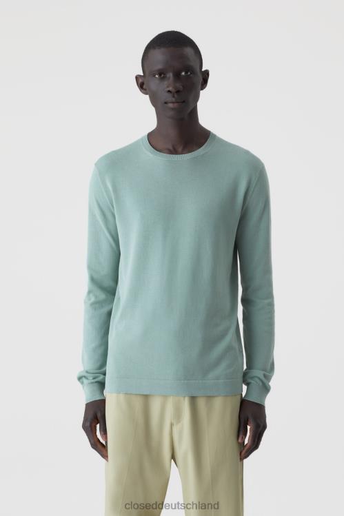 Kleidung blaue Agave 0RP8Z2054 CLOSED Baumwollpullover mit Rundhalsausschnitt Männer