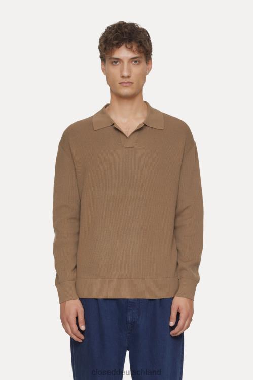 Kleidung brauner Zucker 0RP8Z948 CLOSED Polo-Langarmshirt Männer
