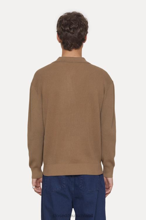 Kleidung brauner Zucker 0RP8Z948 CLOSED Polo-Langarmshirt Männer