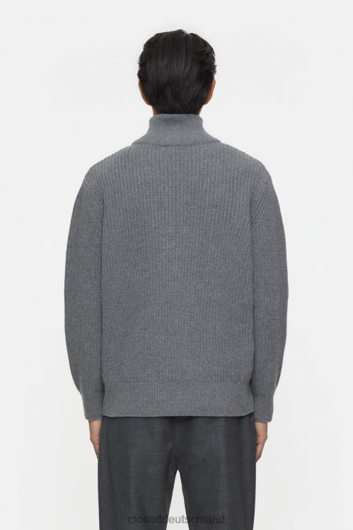 Kleidung dunkelgrau meliert 0RP8Z900 CLOSED Pullover mit Reißverschluss Männer