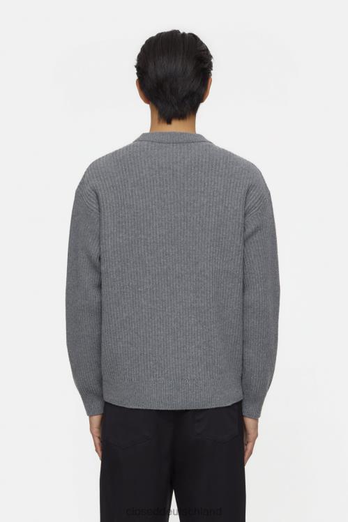 Kleidung dunkelgrau meliert 0RP8Z904 CLOSED gestrickter Pullover Männer