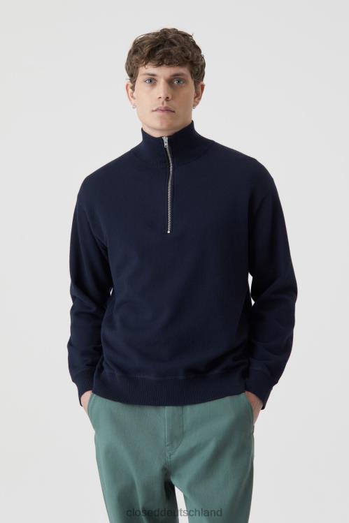 Kleidung dunkle Nacht 0RP8Z2060 CLOSED Pullover mit halbem Reißverschluss Männer