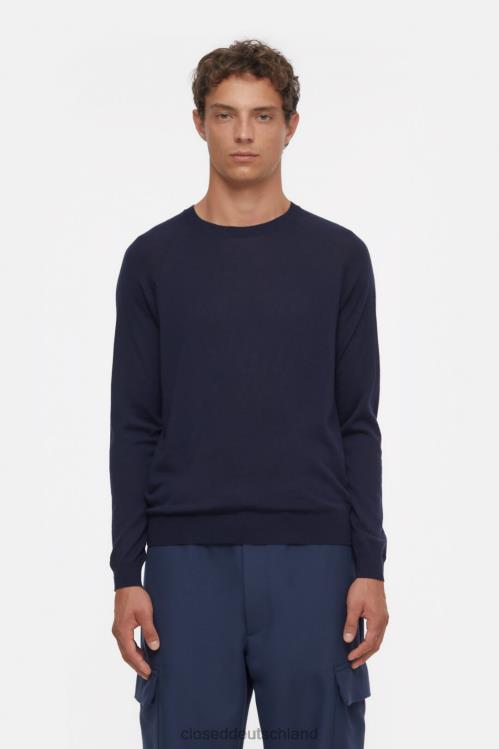 Kleidung dunkle Nacht 0RP8Z917 CLOSED Rundhalsausschnitt aus Wolle Männer