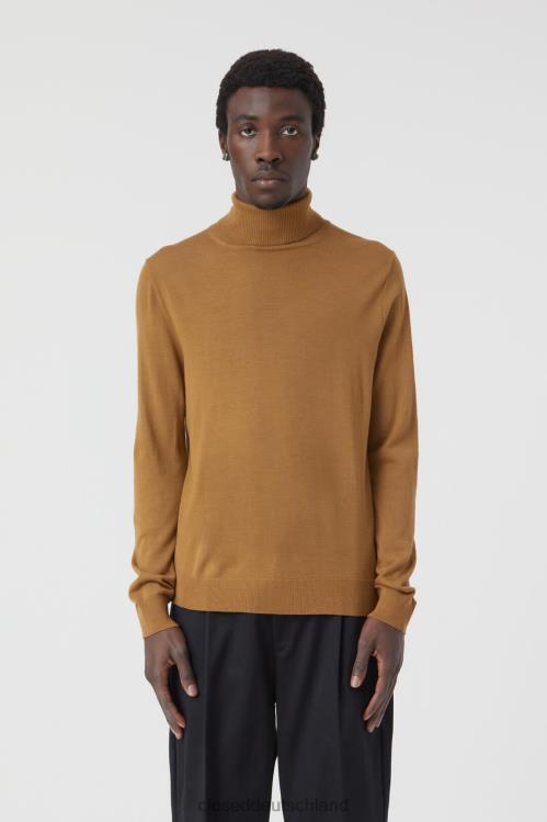 Kleidung getrockneter Tabak 0RP8Z926 CLOSED Rollkragenpullover aus Wolle Männer