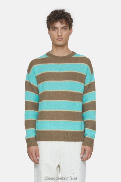 Kleidung grün glasiert 0RP8Z951 CLOSED gestreifter Strickpullover Männer