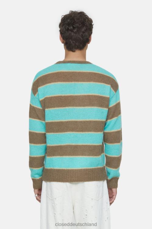Kleidung grün glasiert 0RP8Z951 CLOSED gestreifter Strickpullover Männer