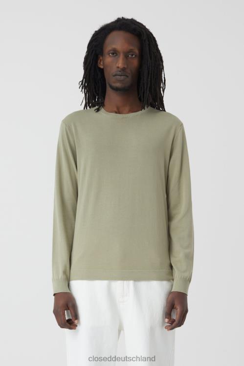 Kleidung helles Moosgrün 0RP8Z2053 CLOSED Baumwollpullover mit Rundhalsausschnitt Männer
