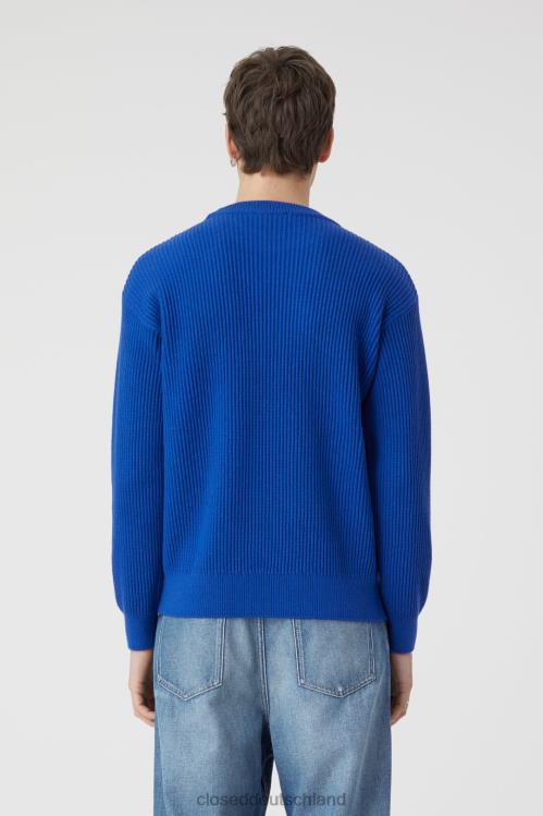 Kleidung königliches Azurblau 0RP8Z2062 CLOSED Strickpullover Männer
