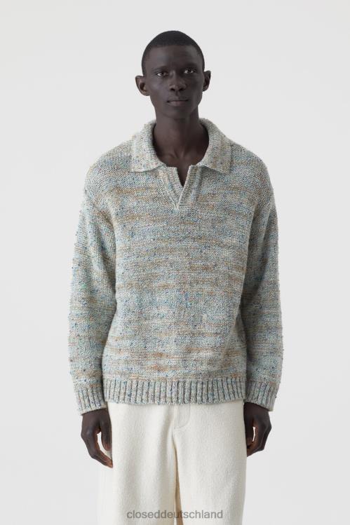 Kleidung saftiges Grün 0RP8Z2055 CLOSED mehrfarbiger Bouclé-Strick Männer