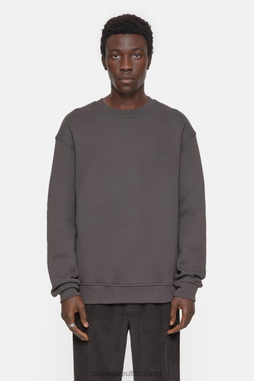 Kleidung Holzkohle 0RP8Z1051 CLOSED Logo-Rundhalsausschnitt Männer