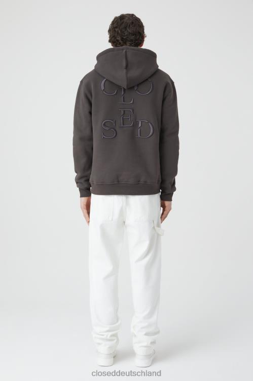 Kleidung Holzkohle 0RP8Z1065 CLOSED Kapuzenpullover mit Logo Männer