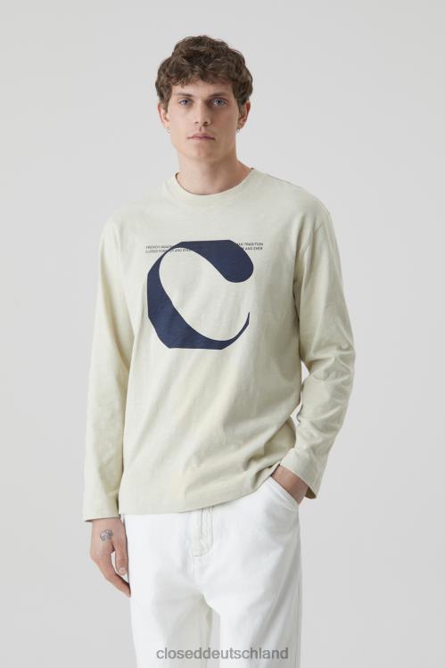 Kleidung Mergelstein 0RP8Z2158 CLOSED Langarmshirt mit Aufdruck Männer