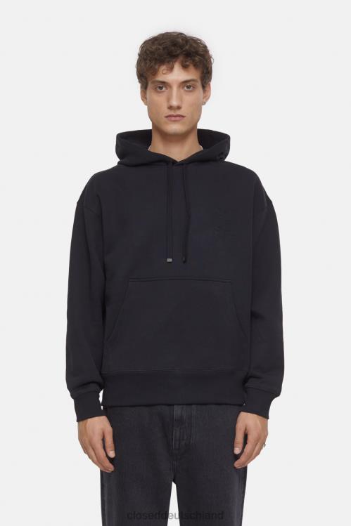 Kleidung Schwarz 0RP8Z1069 CLOSED Kapuzenpullover mit Logo Männer
