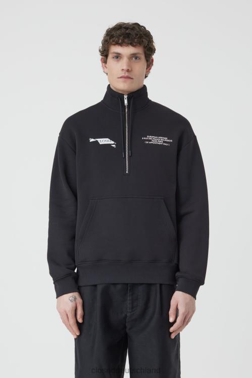 Kleidung Schwarz 0RP8Z1071 CLOSED Pullover mit halbem Reißverschluss Männer